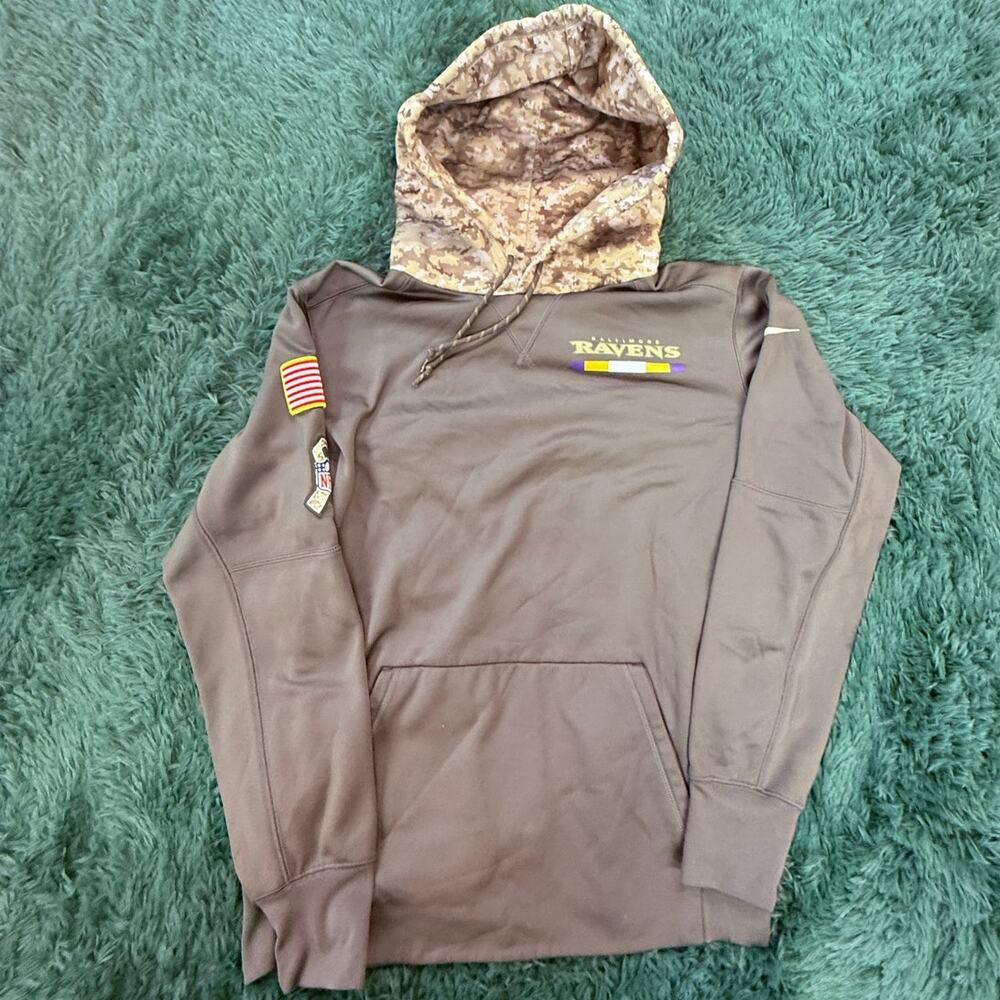 Nike Baltimore Ravens NFL Camo Salute to Service Hoodie Sweatshirt Hoodie Medium